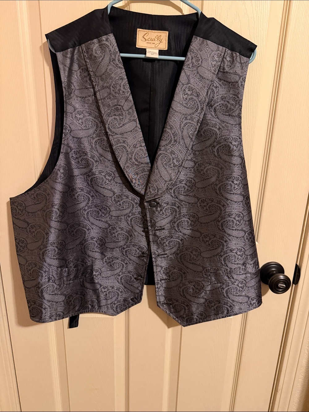 Scully Silver-Gray Paisley Men's Dress Vest
